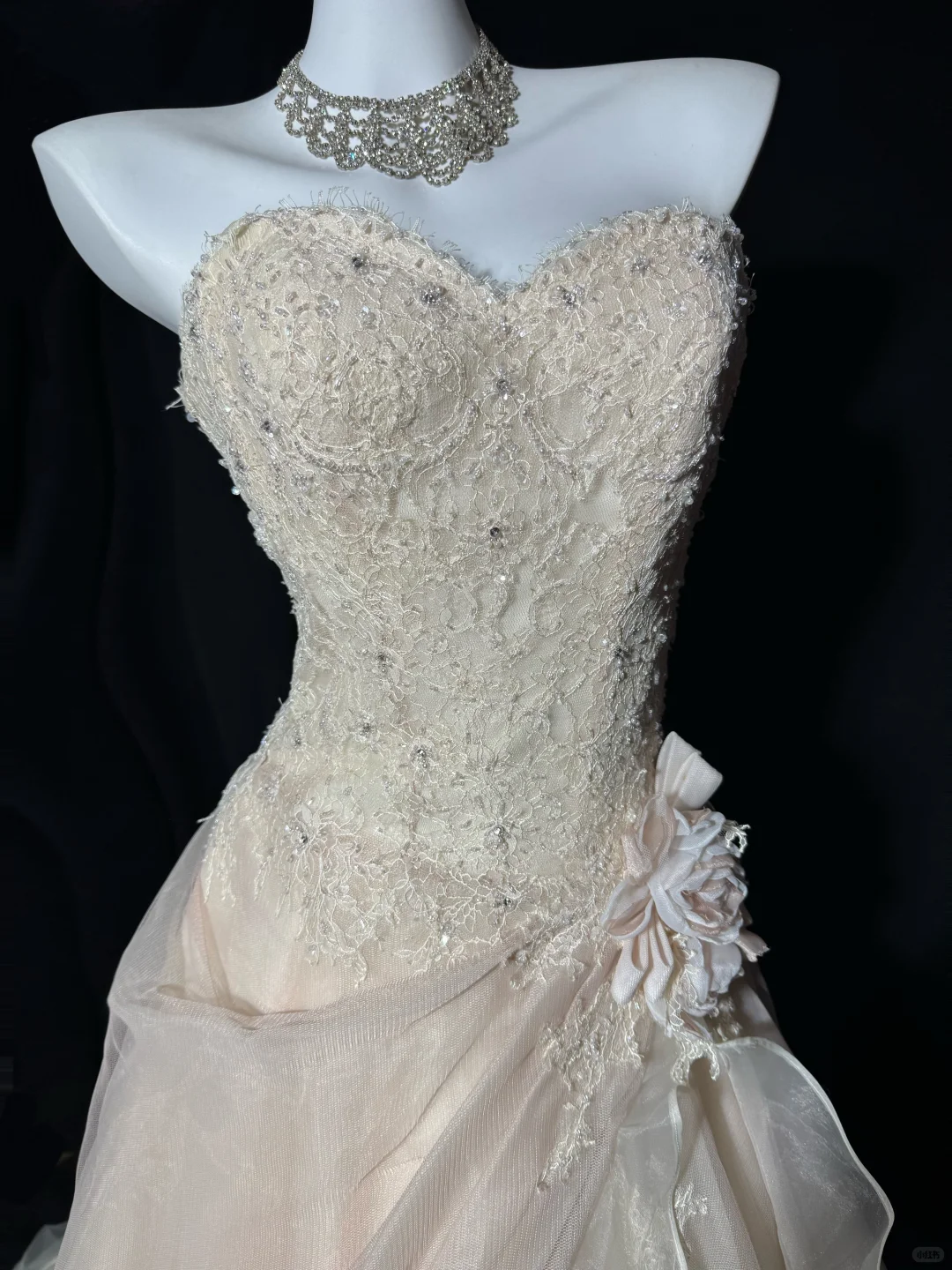 Vintage A Line Sweetheart Neck Apricot Lace Tulle Prom Dress Evening Dress SH5608