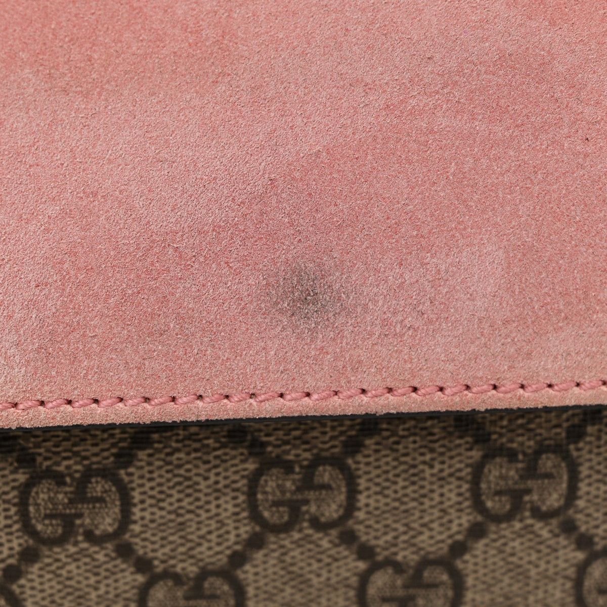 GG Supreme Monogram Suede Crystal Small Dionysus Shoulder Bag Beige Ebony Light Peonia
