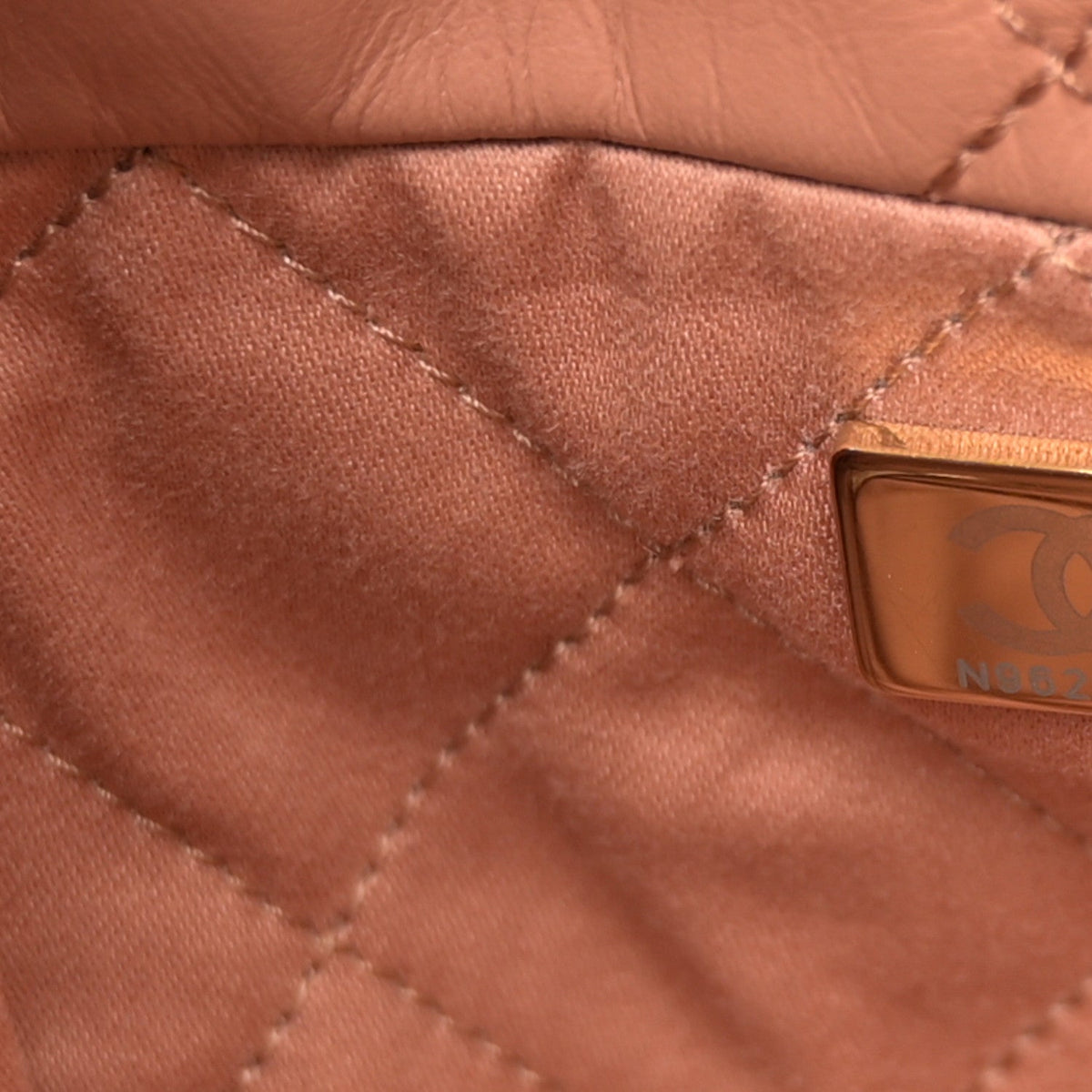 Shiny Calfskin Quilted Chanel 22 Brown