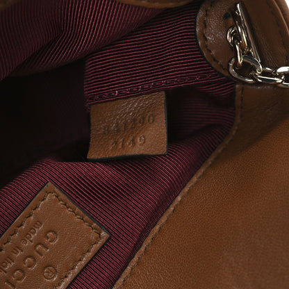 Lambskin Matelasse Mini GG Marmont Shoulder Bag Brown