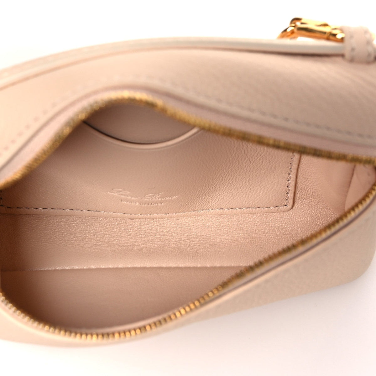 Grained Calfskin Extra Pocket Mini Pouch Creamed Honey