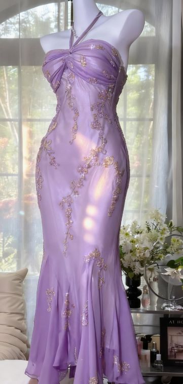 Vintage Green Mermaid Halter Beaded Chiffon Prom Dress SH5071