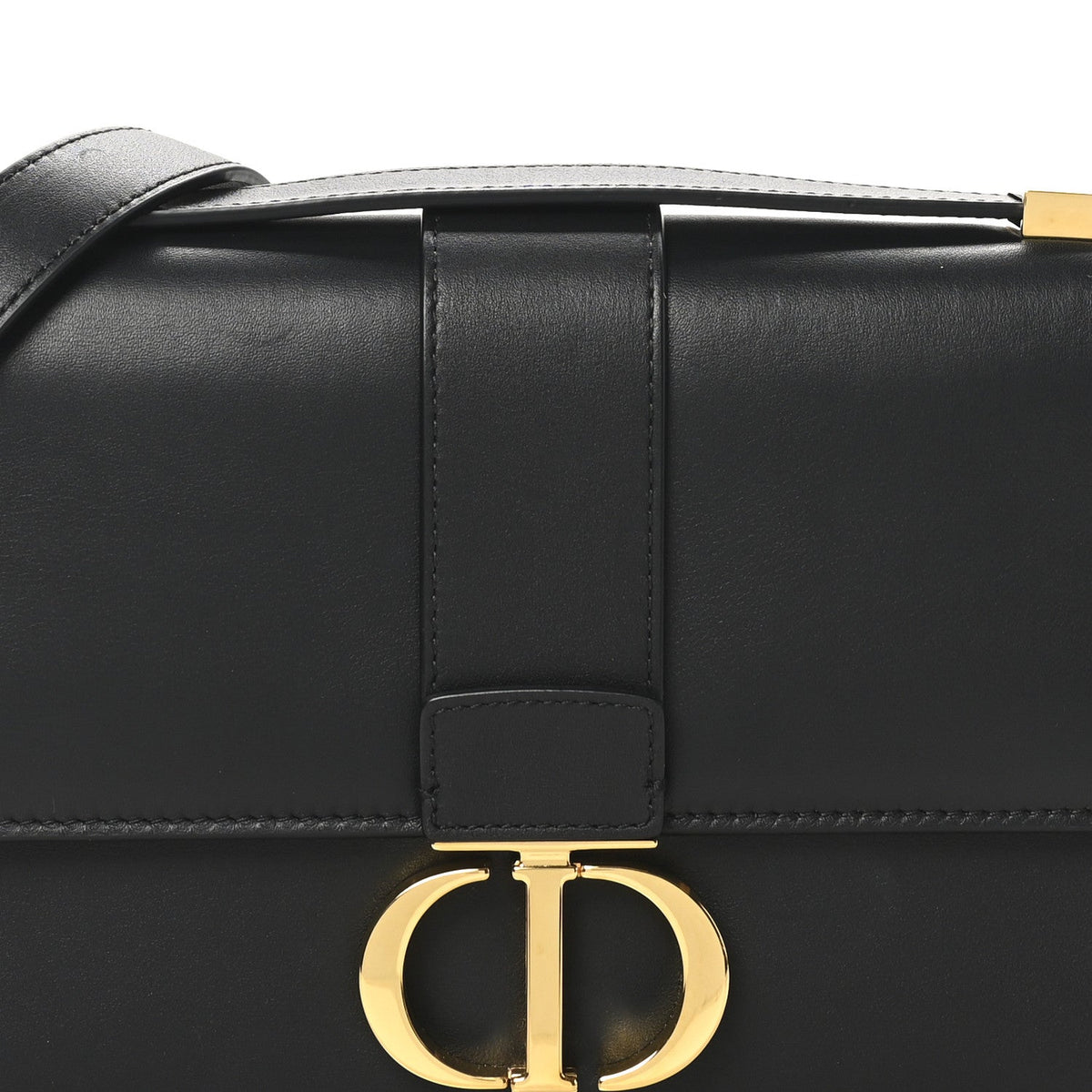Smooth Calfskin 30 Montaigne Flap Bag Black