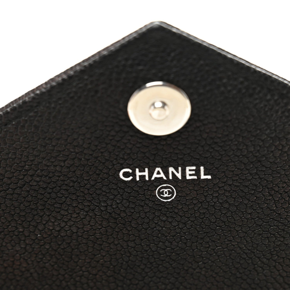 Goatskin Chevron Quilted Statement Wallet On Chain WOC Black