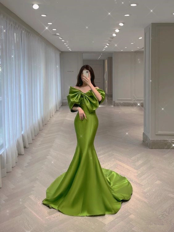 Satin Long Prom Dress Party Dress Mermaid Gown fg4143 – Promixdress