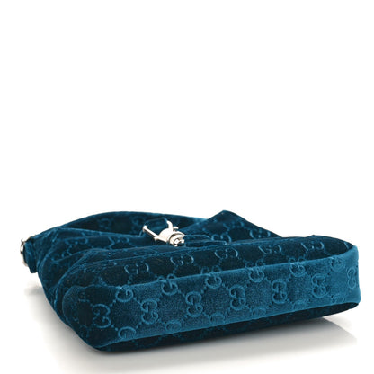New Velvet Ashmir GG Monogram Small Jackie 1961 Hobo Velvet Peacock