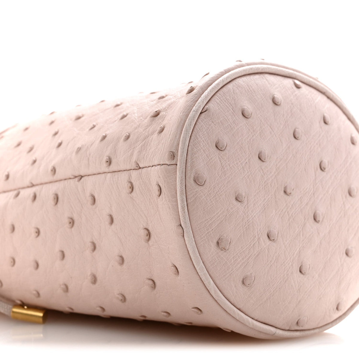 Ostrich Mini GG Marmont 2.0 Bucket Bag Light Pink