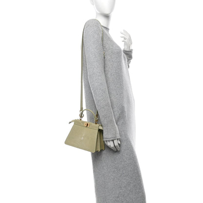 Stingray Shiny Nappa Petite Peekaboo I SEE U Satchel Green