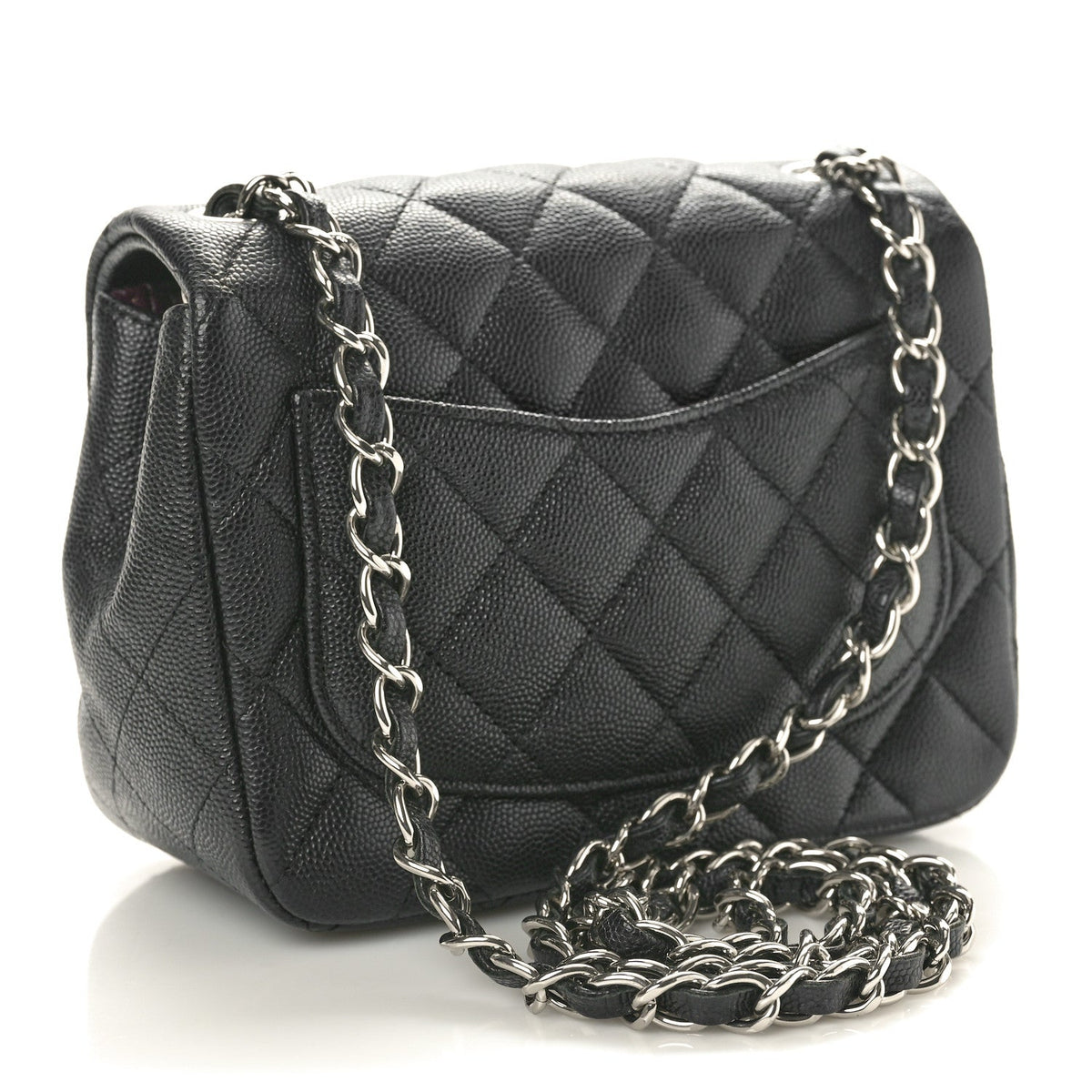 Caviar Quilted Mini Square Flap Black