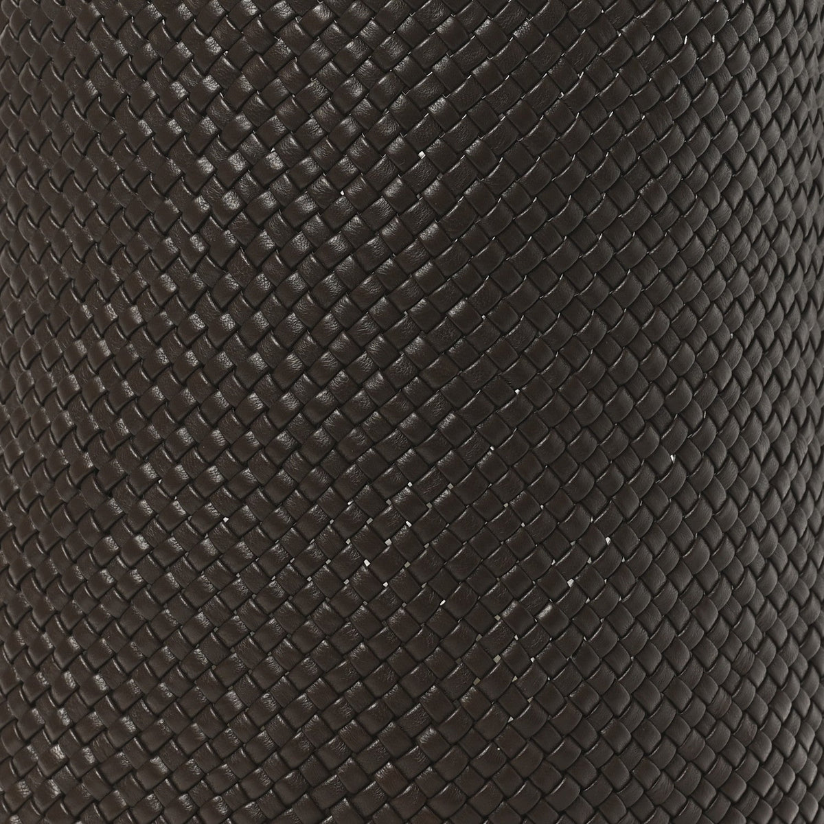 Woven Calfskin Medium N/S Tote Bag Dark Brown