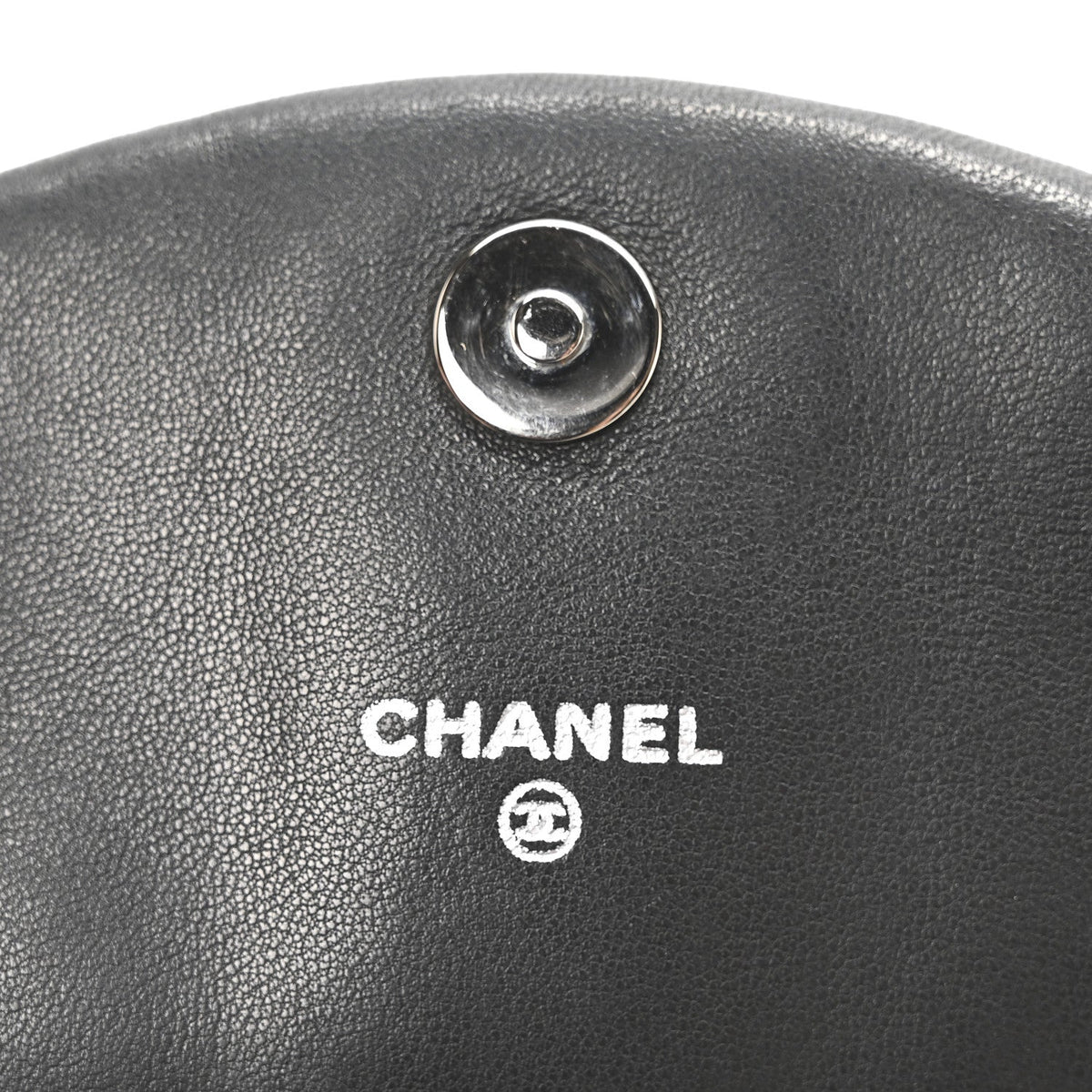 Lambskin Half Moon Wallet On Chain WOC Black
