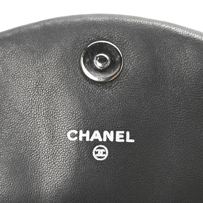 Lambskin Half Moon Wallet On Chain WOC Black