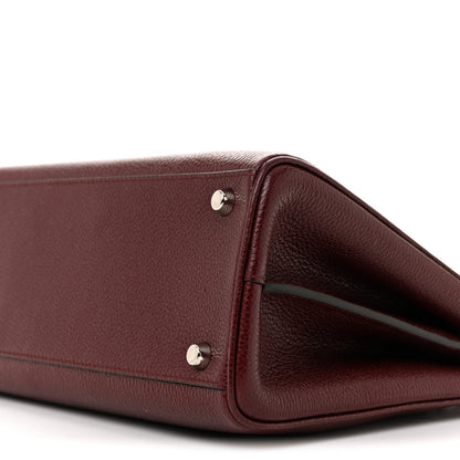 Grainy Calfskin Small Zumi Top Handle Bag Vintage Bordeaux