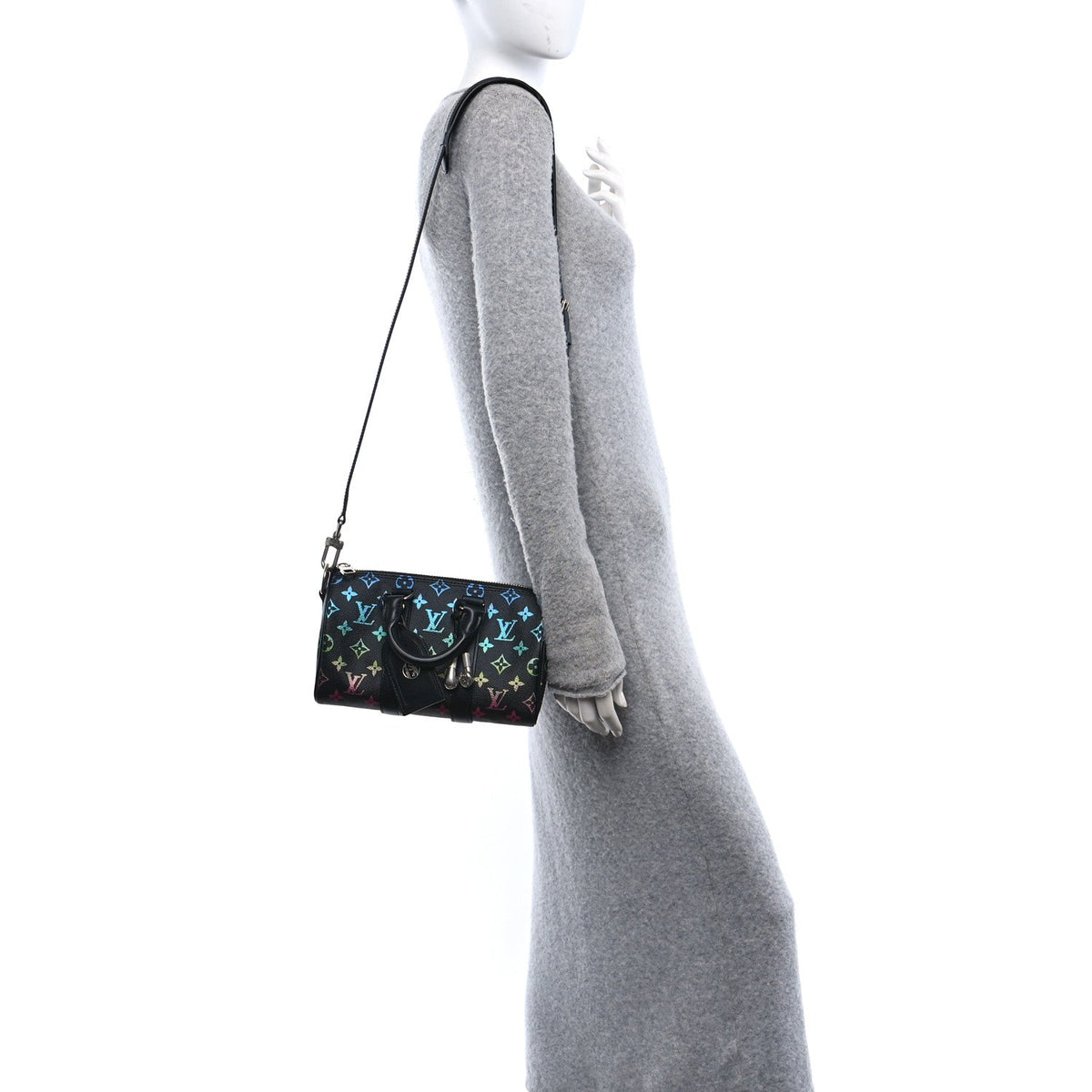 Monogram Iridescent Keepall Bandouliere 25 Black