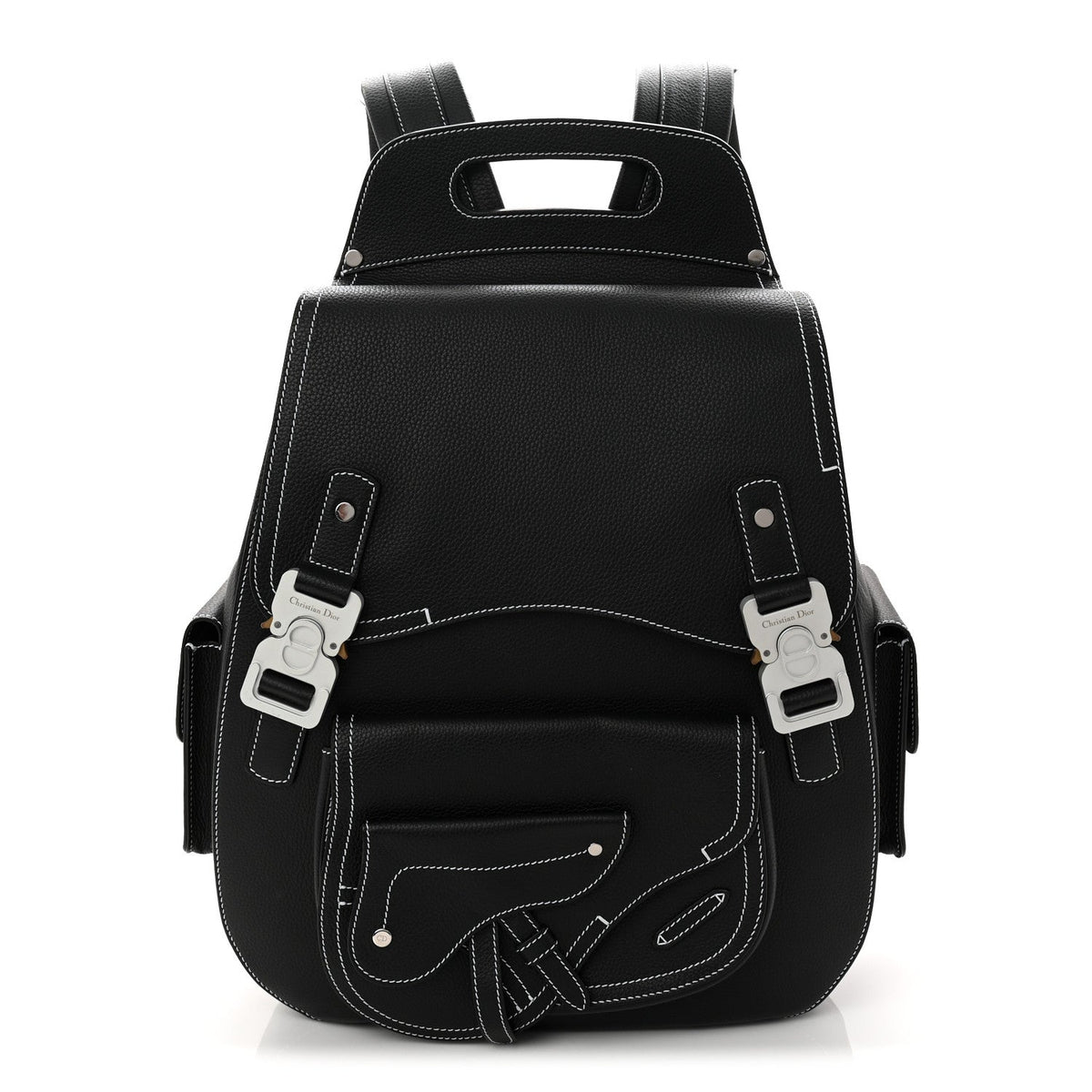 Grained Calfskin Maxi Gallop Backpack Black