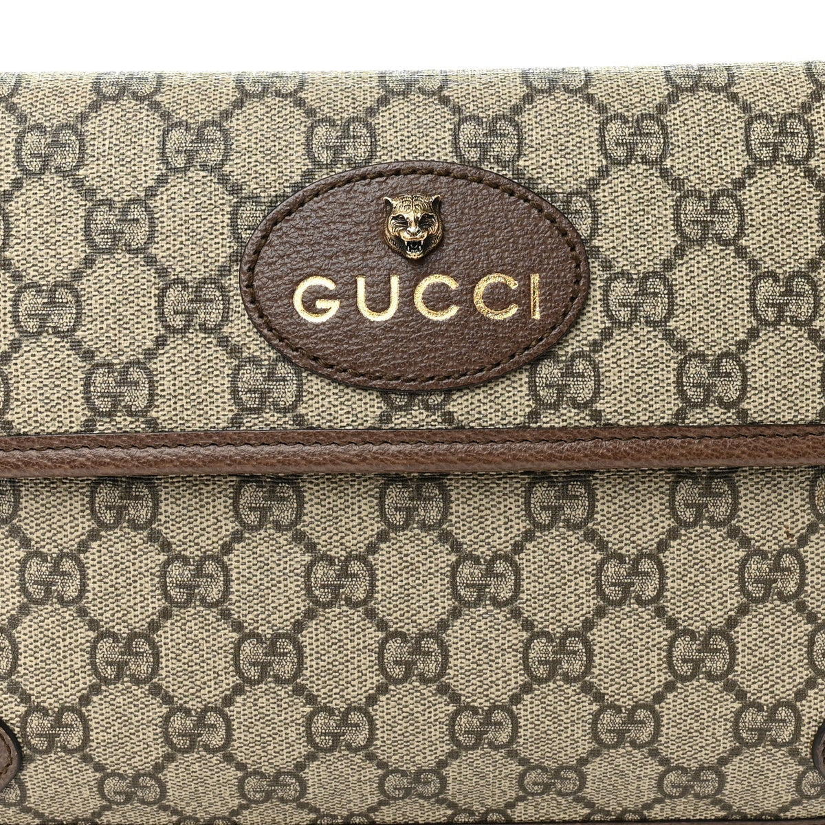 GG Supreme Monogram Neo Vintage Web Belt Bag Brown