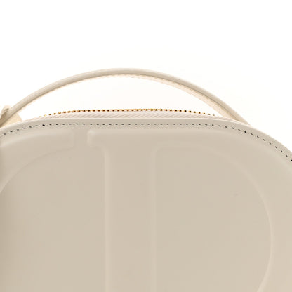Calfskin CD Signature Oval Crossbody Camera Bag Latte