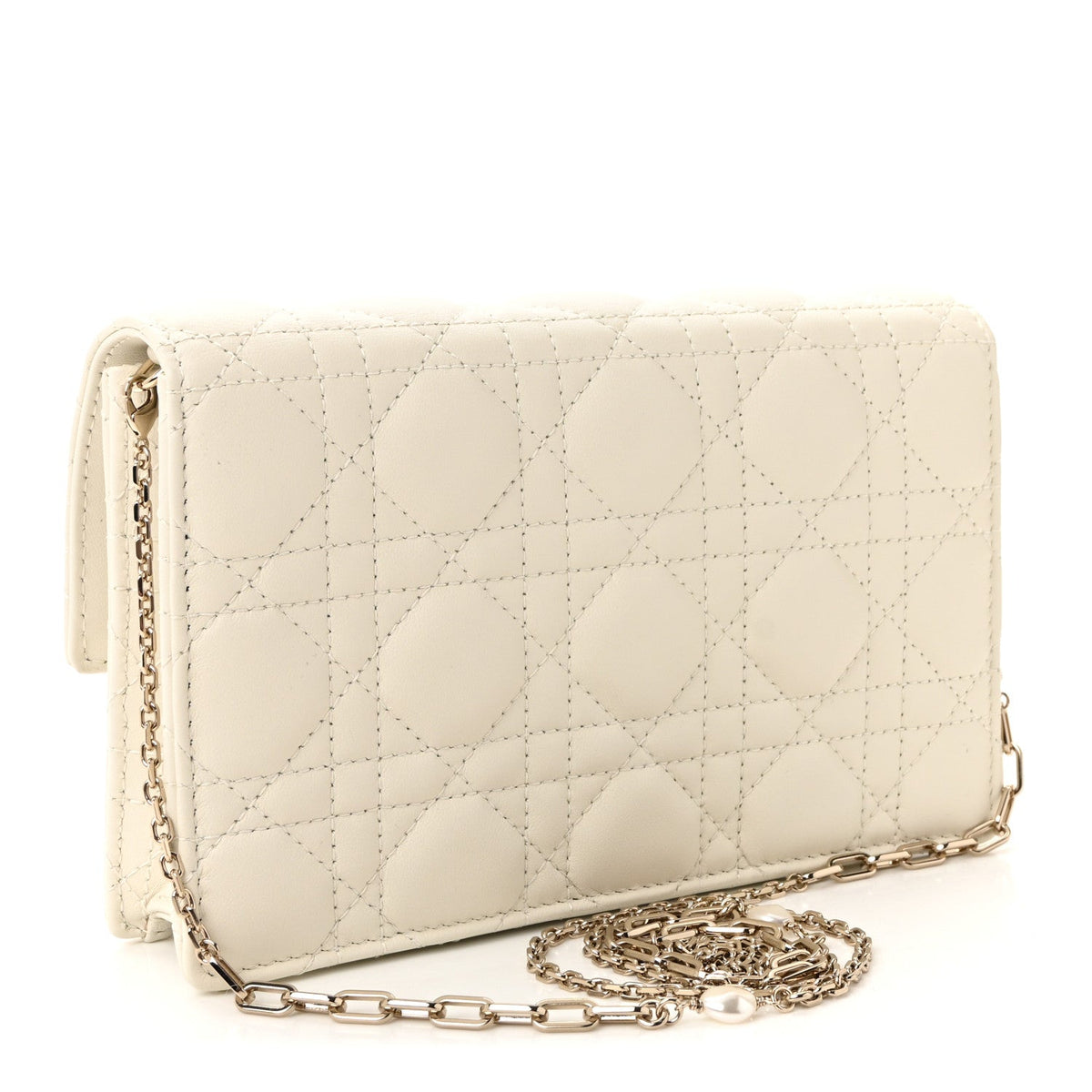 Lambskin Cannage Miss Dior Chain Pouch Latte