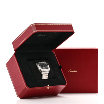 Stainless Steel 40mm Santos Dual Time Automatic Watch Grey