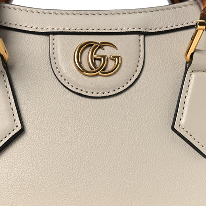 Wonka Grain Calfskin Mini Diana Tote Bag Mystic White