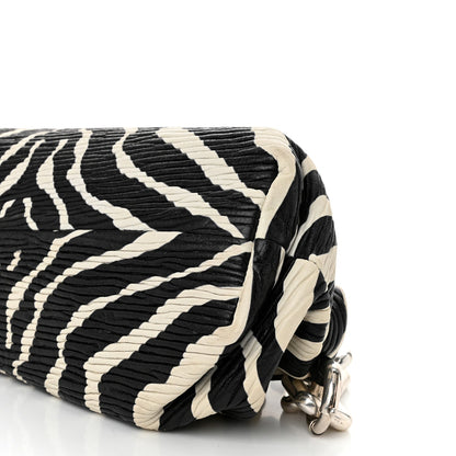Nappa Zebra Print The Pouch Chain White Black