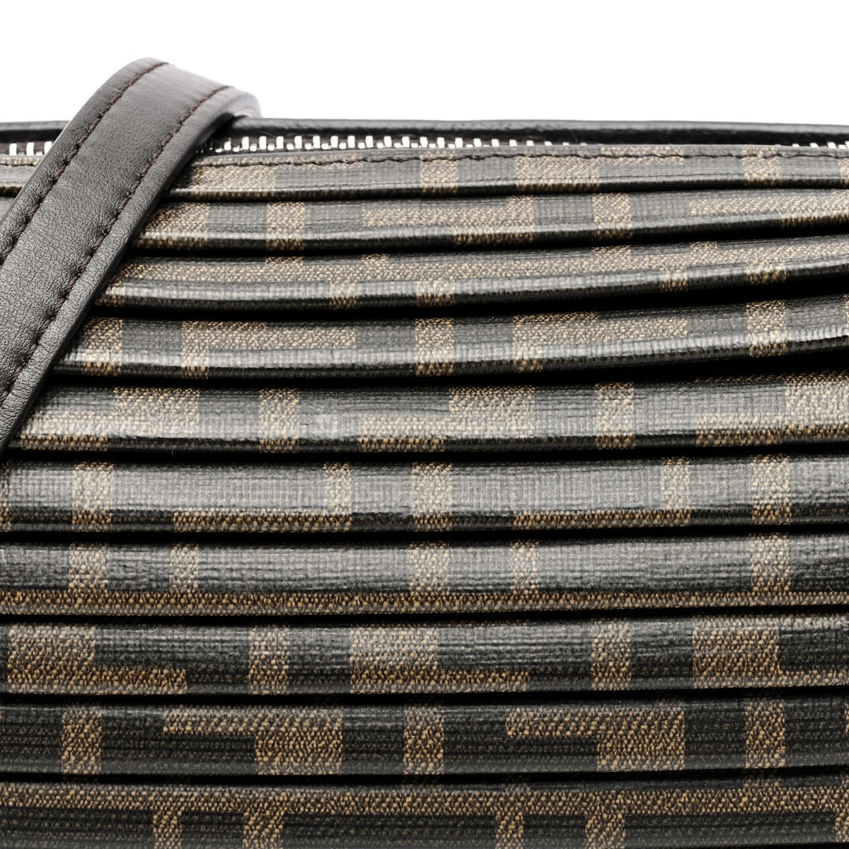 Glazed Fabric FF Pleated Candy Bag Brown