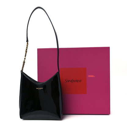 Patent Calfskin Mini Rendez-Vous Hobo Black