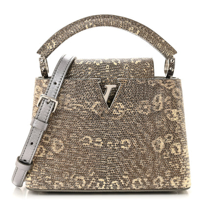 Lizard Mini Capucines Argento