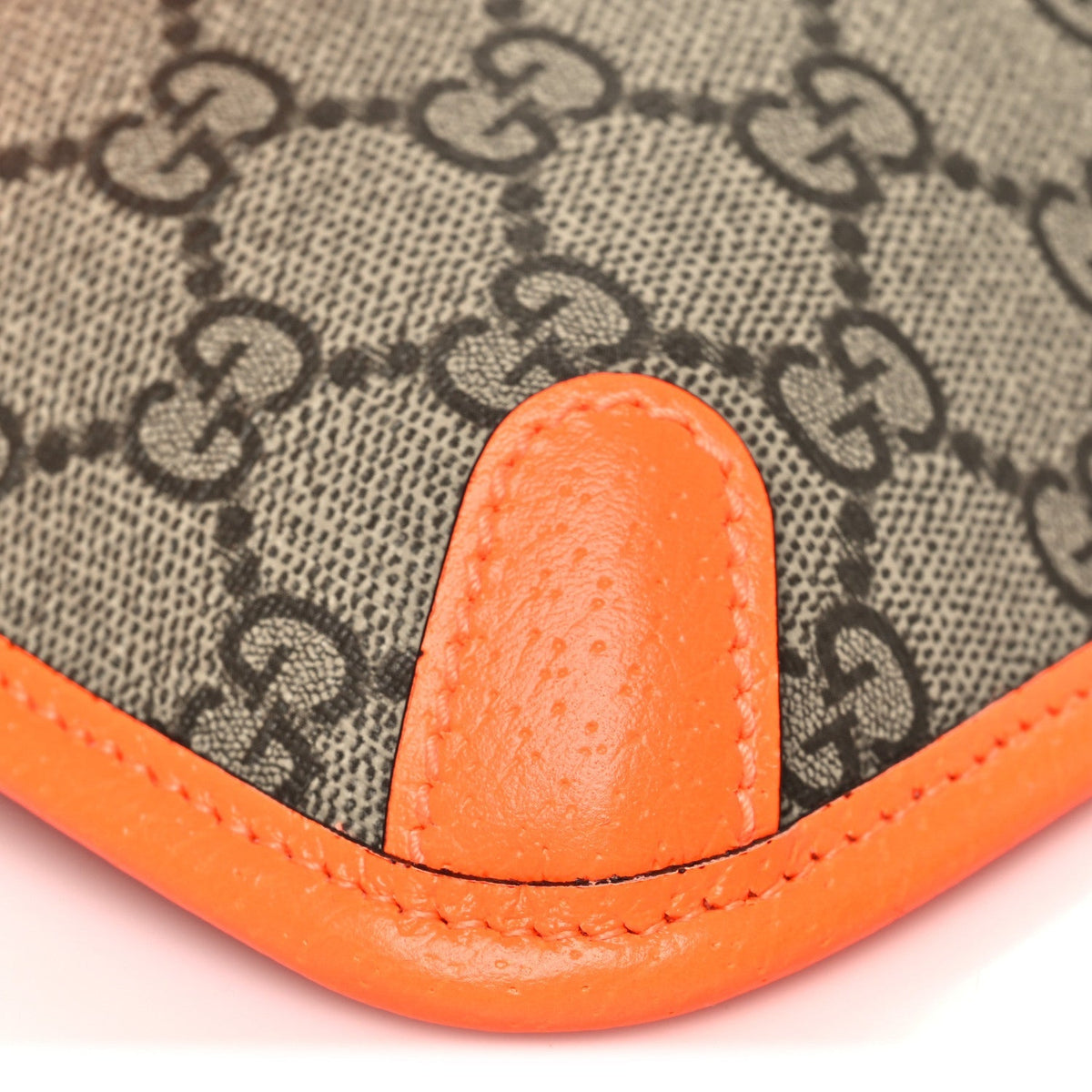 GG Supreme Monogram Web Small Ophidia Belt Bag Beige Ebony Orange Fluo