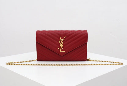 Saint Laurent YSL Red Chain Wallet