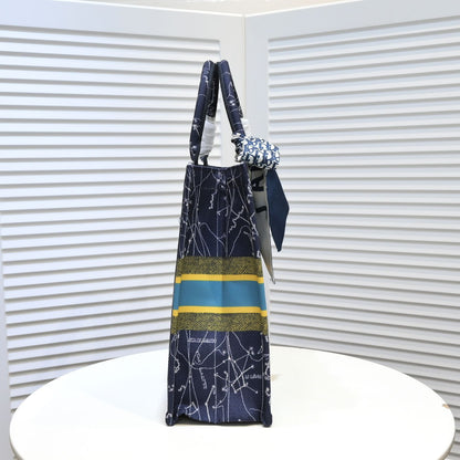 Dior Medium Book Tote White Multicolor