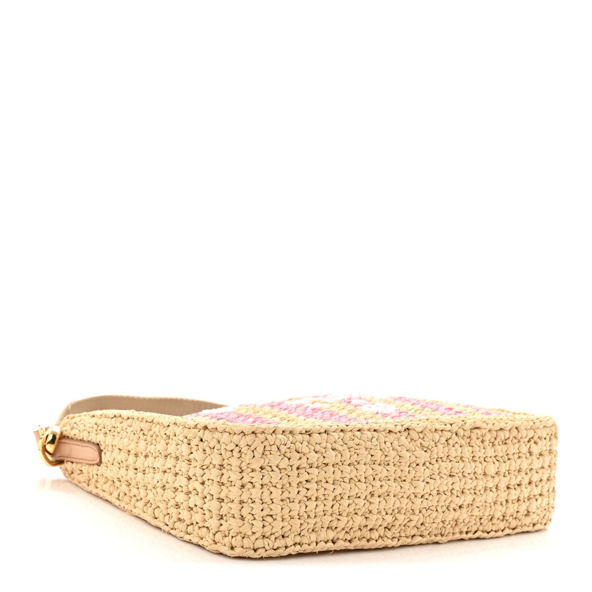 Yarn Raffia Effect Crochet Striped Re-Edition 2005 Shoulder Bag Naturale Petalo