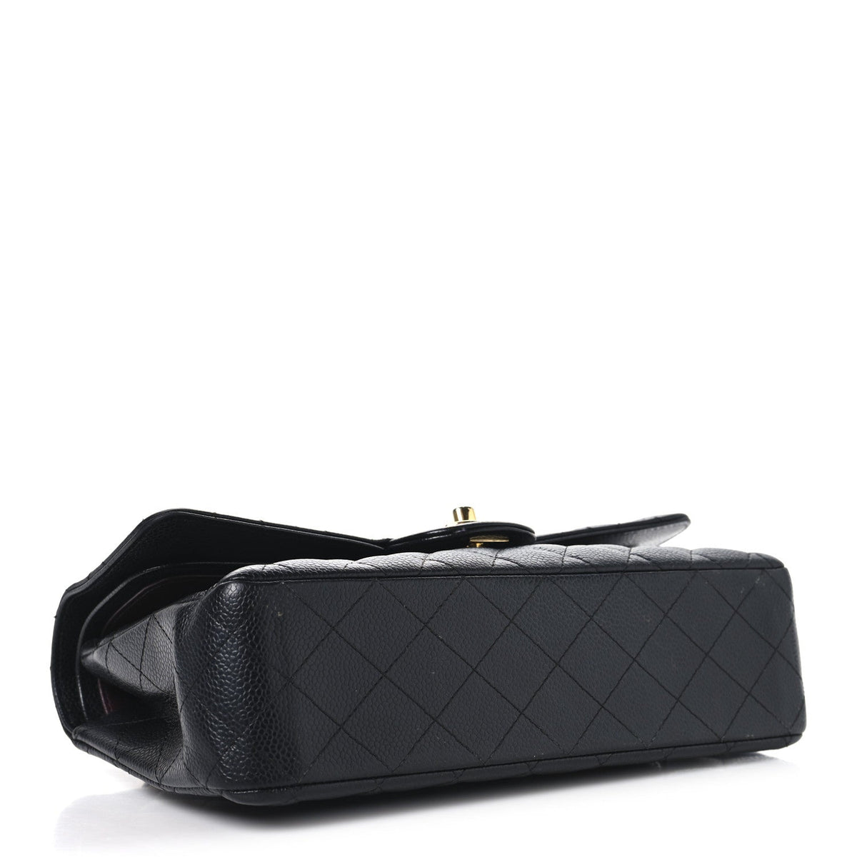 Caviar Quilted Medium Double Flap Black