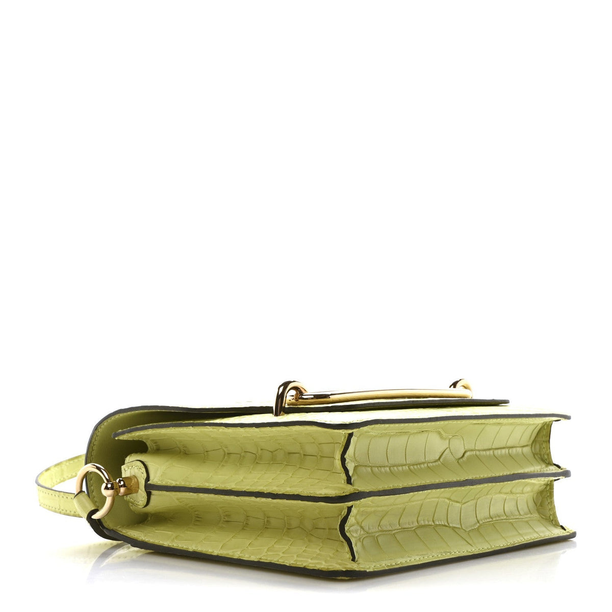 Matte Alligator Mini Sac Roulis Jaune Bourgeon