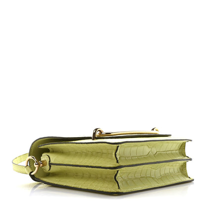 Matte Alligator Mini Sac Roulis Jaune Bourgeon