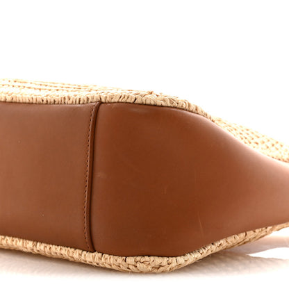 Raffia Calfskin Le 5 A 7 Small Hobo Natural Brick