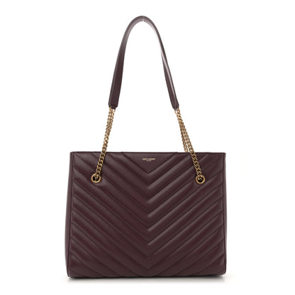 Grain de Poudre Matelasse Chevron Medium Tribeca Shopping Bag Rouge Legion