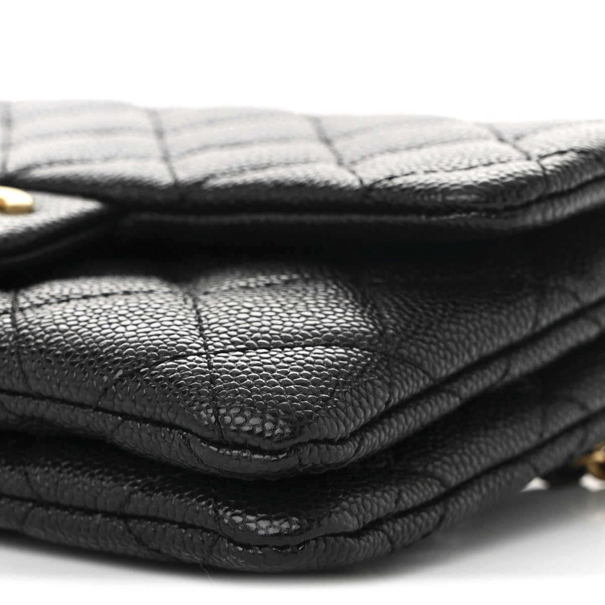 Shiny Caviar Pick Me Up Flap Belt Bag Black