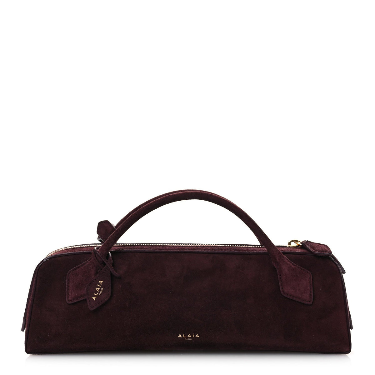 Suede Goatskin Teckel Clutch Rouge Grenat