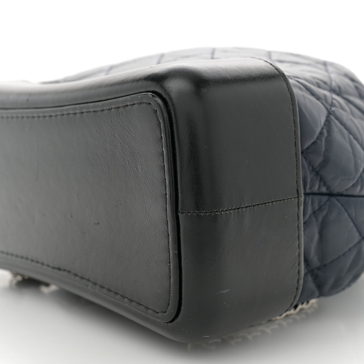 Aged Calfskin Quilted Gabrielle Backpack Navy Black