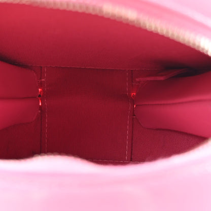 Glazed Calfskin Round As Earth Evening Bag Pink