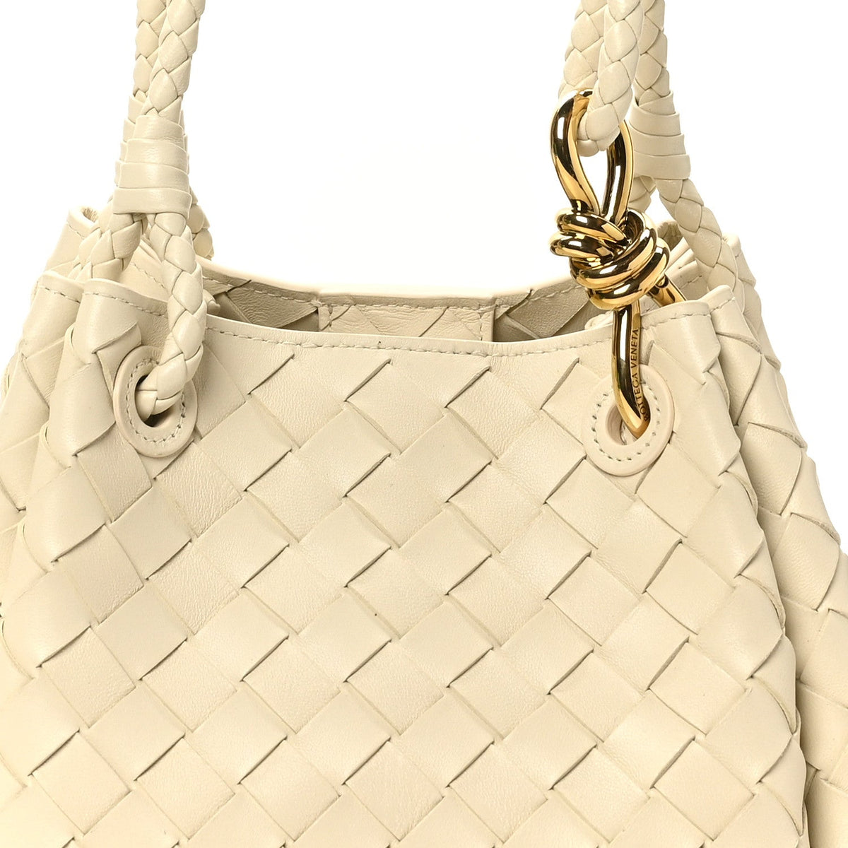 Nappa Intrecciato Small Parachute Shoulder Bag Sea Salt