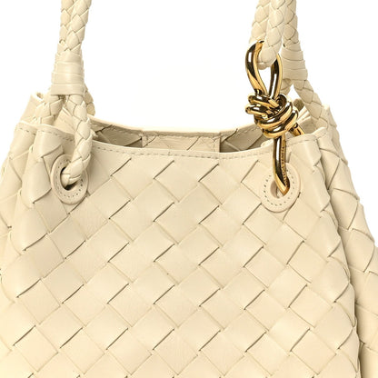 Nappa Intrecciato Small Parachute Shoulder Bag Sea Salt