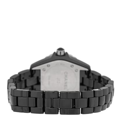 Stainless Steel Ceramic 33mm J12 Quartz Watch Black