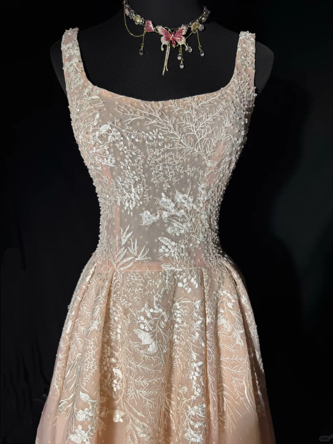 Vintage A Line Straps Exquisite Beaded Embroidery Tulle Prom Dress Evening Dress SH5602