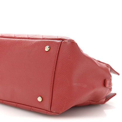 Caviar Quilted Petit Timeless Shopping Tote PTT Red