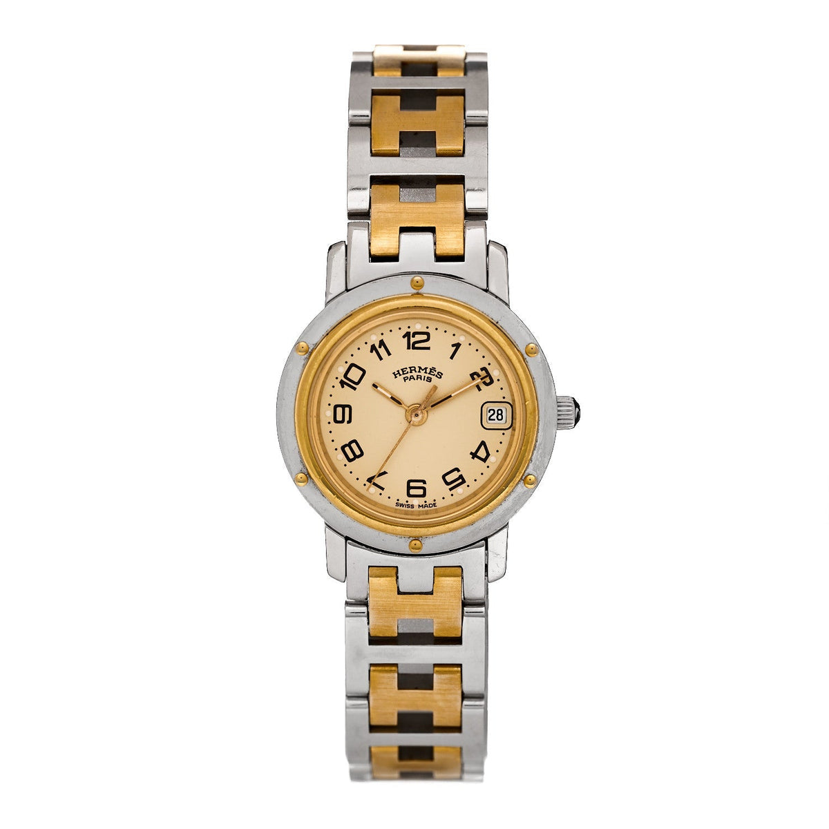 Stainless Steel 24mm Clipper Quartz Watch Gold
