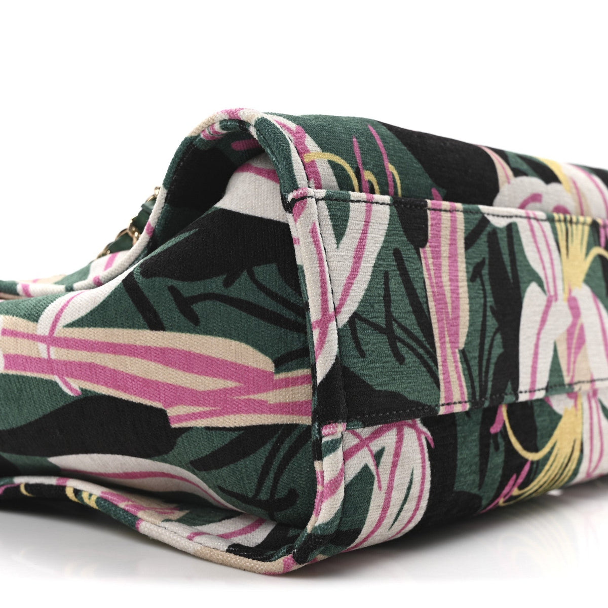 Velvet Calfskin Beaded Small Deauville Tote Pink Green Black