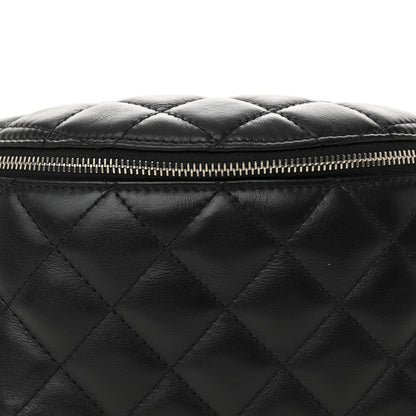 Calfskin Quilted Uniform Waist Belt Bag Black