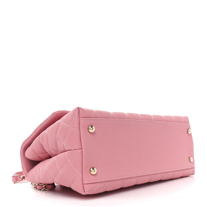 Caviar Quilted Small Coco Handle Flap Light Pink